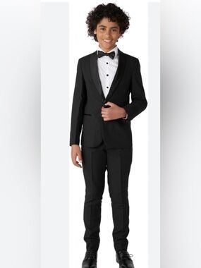 OppoSuits Kids' Jet Black Tuxedo one button blazer size 14